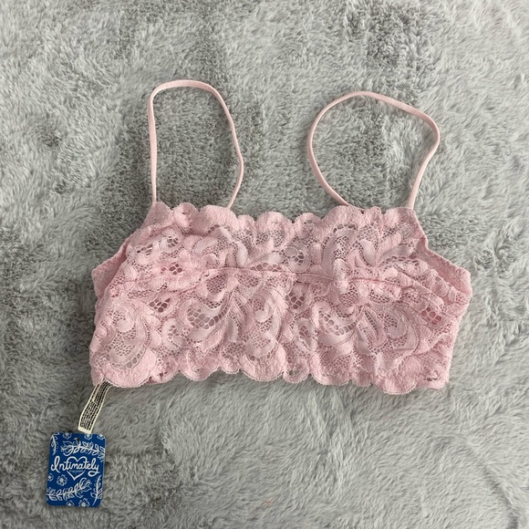 NEW Free People Reese Lace Powder Pink Bralette - Picture 3 of 4